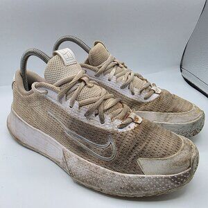 NikeCourt Vapor Lite 2 HC Womens Size 7.5 White Metallic Silver Shoes Athletic